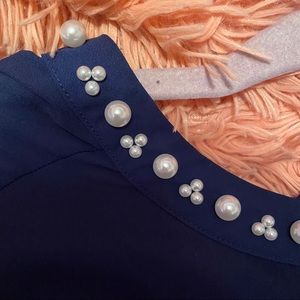 Worthington Pearl Blue Long Sleeve Blouse Sz M